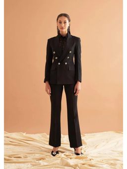 AMOSHI - Black Solid/Plain Zendaya Co-Ord (Set of 2)