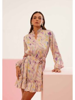 AMOSHI - Multi-Colour Printed Zia Mini Dress with Belt (Set of 2)