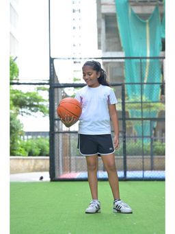 TRAINIKS - Girls White Poly/Spandex Solid T-shirt