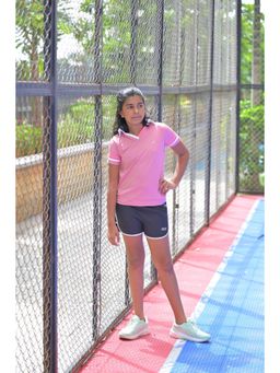 TRAINIKS - Girls Pink Poly/Spandex Solid T-shirt