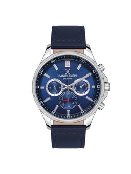 Daniel Klein Exclusive - Leather Analogue Blue Dial Men's Watch-DK.1.13544-3
