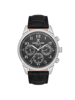 Daniel Klein Exclusive - Leather Analogue Black Dial Men's Watch-DK.1.13550-1