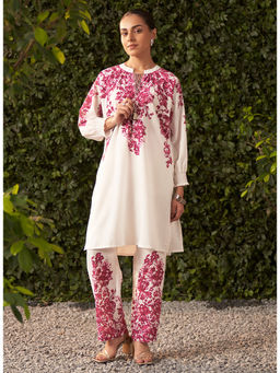 Lakshita - Women Fuchsia Pink Printed Remi Linen Co-Ord (Set of 2)