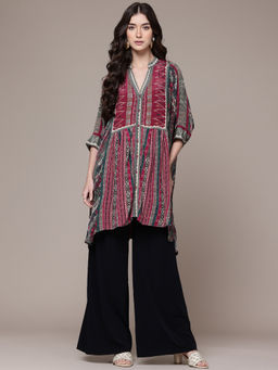Ritu Kumar - Womens Viscose Printed Multi-Color Kurti