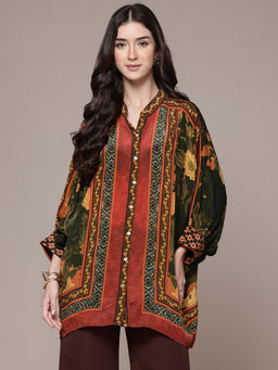 Ritu Kumar - Womens Viscose Printed Multi-Color Shirt