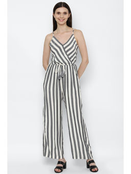 American Eagle - Women Multi-colored Striped Strappy Wide Leg Jumpsuit