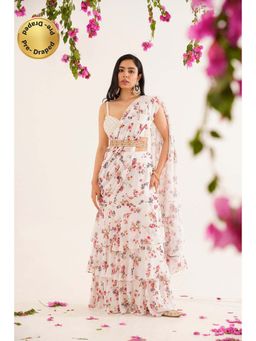 Tuli - Raga Muhari Saree with Stitched Blouse and Belt