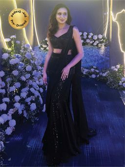 B'Infinite - Eclipse Pre Draped Saree with Stitched Blouse