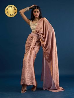 Gajra Gang - Lilac Tissue Ready to Wear Cowl Saree without Blouse Nani's Almari