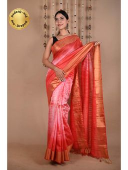 Isadora Life - Womens Sequined Tassels Multi-Color Pre-Draped Saree With Unstitched Blouse