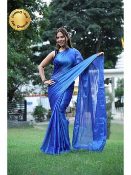 Isadora Life - Tissue Silk Tassels Pre Drape Saree with Unstitched Blouse with Unstitched