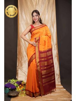 Isadora Life - Traditional Premium South Silk Pre-draped Saree with Unstitched Blouse