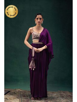 LABEL NAARITI - Kiara Pre-Draped Saree with Stitched Blouse