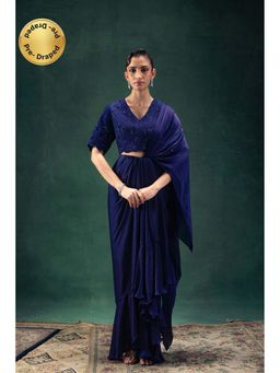 LABEL NAARITI - Reevah Pre-Draped Saree with Stitched Blouse