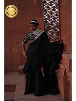 MONK & MEI - Uzma Pre Draped Saree with Stitched Blouse