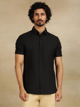 JadeBlue - Black Cotton Casual Shirt - Solid Slim Fit Regular