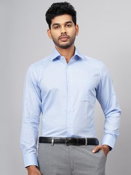 JadeBlue - Sky Blue Cotton Solid Formal Shirt - Slim Fit