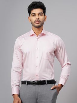 Metal - Pink Cotton Solid Formal Shirt - Slim Fit