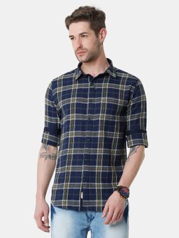 VUDU - Indigo and White Checks with Yellow Accents