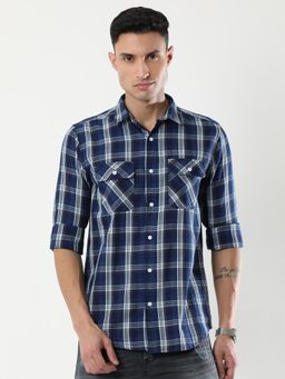 VUDU - Indigo and White Check Shirt