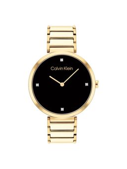 Calvin Klein - Minimalistic T Bar Quartz Black Round Crystal Dial Womens Watch - 25200136