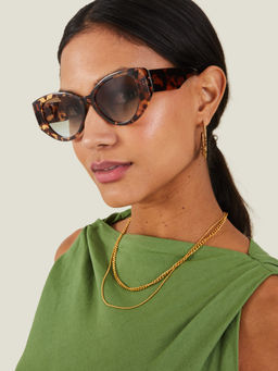 Accessorize London - Womens Crystal Tortoiseshell Cat eye Sunglasses (MA-10001925241) (55)