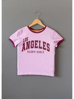 The Lion and the Fish - La Blush Rib Pink T-Shirt for Girl