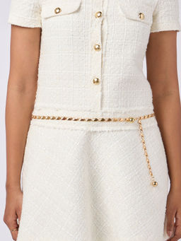 Twenty Dresses by Nykaa Fashion - Gold Solid Metal Chain Link Thin Waist Belt