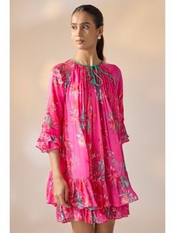 Ewoke - Almost Spring Pink Floral Print Dress