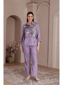 House of Tushaom - Elegant Lavender Handwork Of Sequin Co-Ord Set