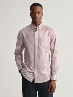 GANT - Men Red Striped Regular Fit Shirt