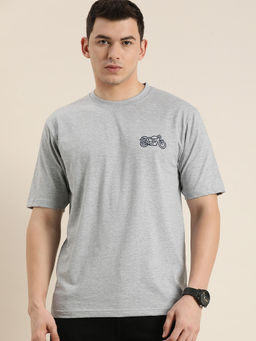 Difference of Opinion - Grey Melange Graphic Oversized T-shirt