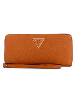 Guess - Women Brown Solid Zip Around Wallet With Zip Closure