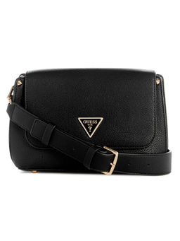 Guess - Women Black Solid Sling Bag With Magnetic Button Closure
