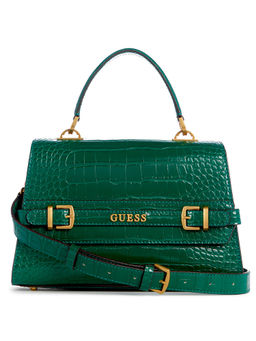 Guess - Women Green Textured Handheld Bag With Magnetic Button Closure With Detachable Strap
