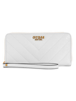 Guess - Women White Quilted Wallet With Zip Closure