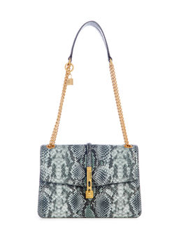 Guess - Women Grey Animal Print Convertible Crossbody With Twist Lock Closure