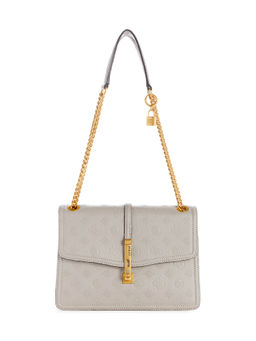 Guess - Women Grey Textured Convertible Crossbody With Twist Lock Closure
