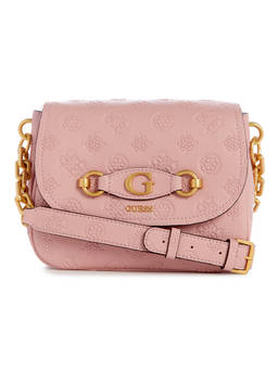 Guess - Women Pink Textured Shoulder Bag With Magnetic Button Closure