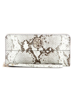 Guess - Women White Animal Print Wallet With Zip Closure