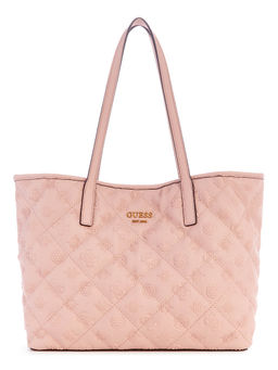 Guess - Women Pink Self-Design Tote Bag With Snap Button Closure