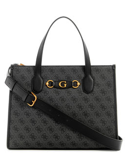 Guess - Women Grey Printed Hand Bag With Zip Closure