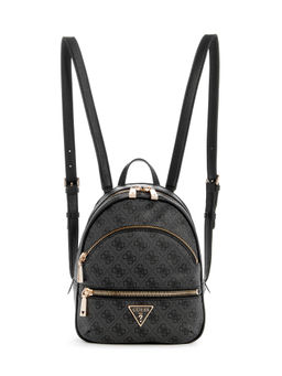 Guess - Women Grey Printed Backpack With Zip Closure