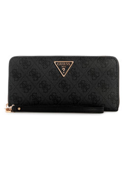 Guess - Women Grey Printed Zip Around Wallet With Zip Closure