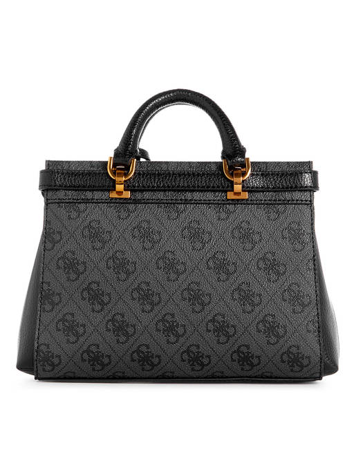 Buy Guess Women Grey Printed Satchel Bag With Zip Closure  display picture 2