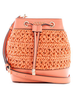 Guess - Women Coral Self-Design Bucket Bag With Drawstring Closure