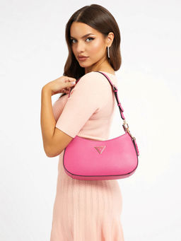 Guess - Women Pink Solid Shoulder Bag With Zip Closure