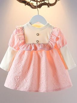 Oh Rare - Pink Princess Long-Sleeved Infant Two-Piece Dress