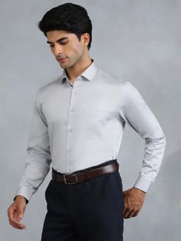 Greenfibre - Grey 100 Percentage Cotton Solid Party Wear Shirt