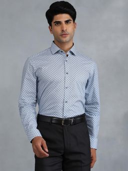 Greenfibre - Blue Blended Printed Formal Shirt
